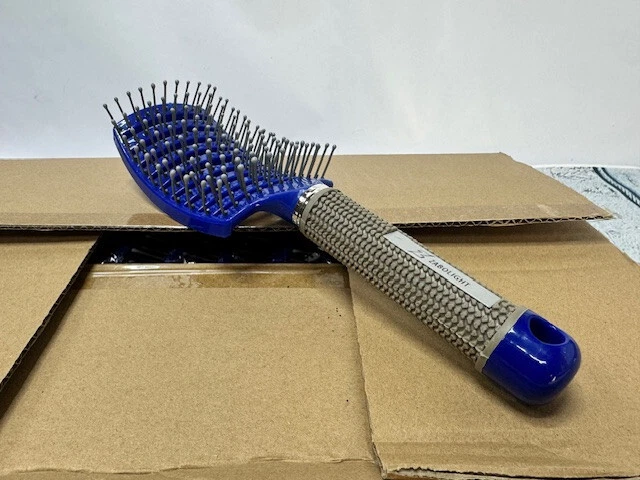 Pacote com 10 pincéis de mensagem ventilados curvos desembaraçados azuis para revendedor - Imagem 3 de 4