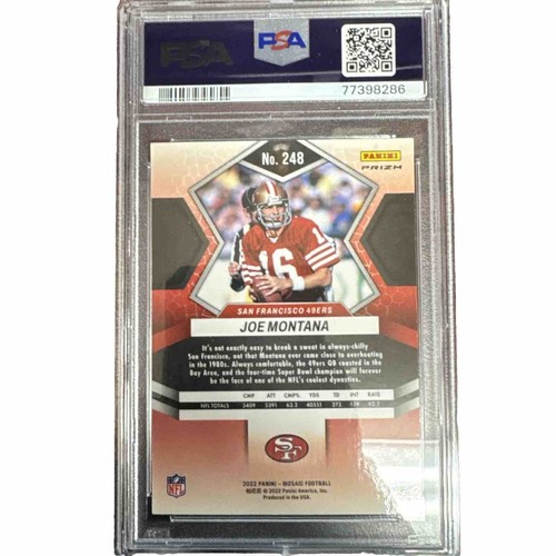 2022 PANINI MOSAIC HONEYCOMB #248 JOE MONTANA CARD 49ERS PSA 10 LOW POP 5 RARE - Picture 2 of 2