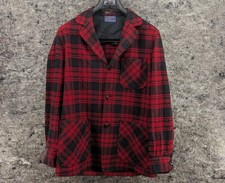 PENDLETON Red Wool Jacket Shadow Plaid Vintage Men's Small