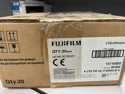 20 Fujifilm LTO Ultrium4 800GB Tape Data Cartridge 15716800 LTO FB UL-4 800G