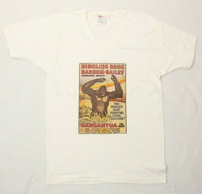 VTG 1975 RINGLING BROTHERS BARNUM CIRCUS T-SHIRTGARGANTUA GORILLA Sz M