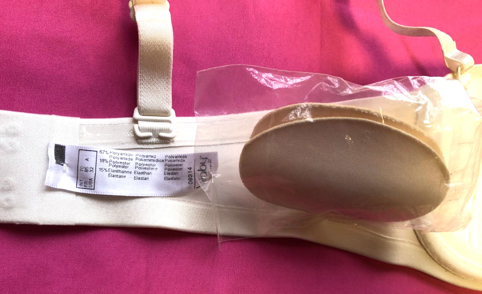 Maison Lejaby Half Cup Bra 32A Ivory with Inserts Underwired Padded 09314 BNWT image 5