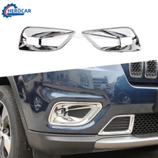 Chrome Front Fog Lamp Light Cover Trim Frame Decoration For Jeep Cherokee 19+
