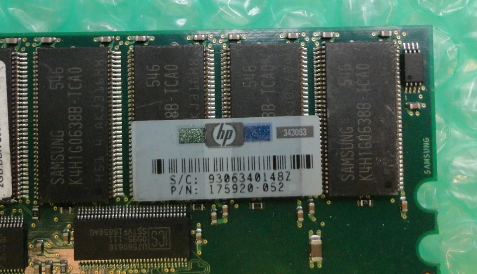 4GB Kit (2x2GB) Samsung HP 175920-052 PC1600 200MHz DDR1 ECC Reg Server Memory  - Image 3 of 4
