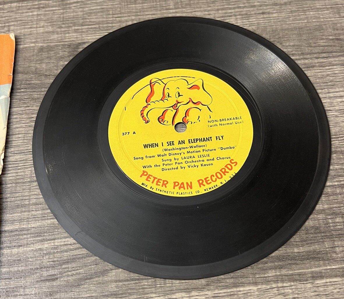 1954 Walt Disney Dumbo When I See An Elephant Fly Squee-Gee 45RPM