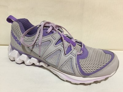 REEBOK ZIGTECH GRAY PURPLE ATHLETIC RUNNING SHOES WOMENS SZ 7