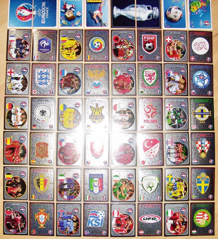 Panini EM 2016 Glitzersticker aus allen aussuchen TOP Qualität