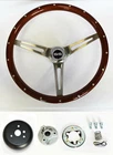 Chevelle Camaro El Camino Nova 15" Wood Steering Wheel Rivets High Gloss SS Cap