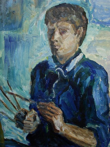 Ukrainian Soviet Oil Painting male portrait Post impressionism artist - Picture 2 of 5