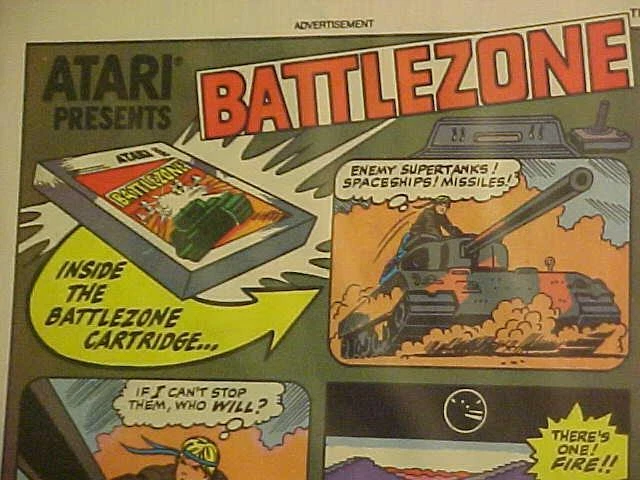 RARE ATARI BATTLEZONE TANK HOME VIDEO GAME CARTRIDGER PRINT AD ORIG VINTAGE 1983 - Image 2 of 4