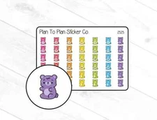 2525~~Gummy Bear Date Cover Planner Stickers