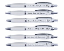 Personalised Wedding Pens with Names & Date | Custom Favour Pens for Guests