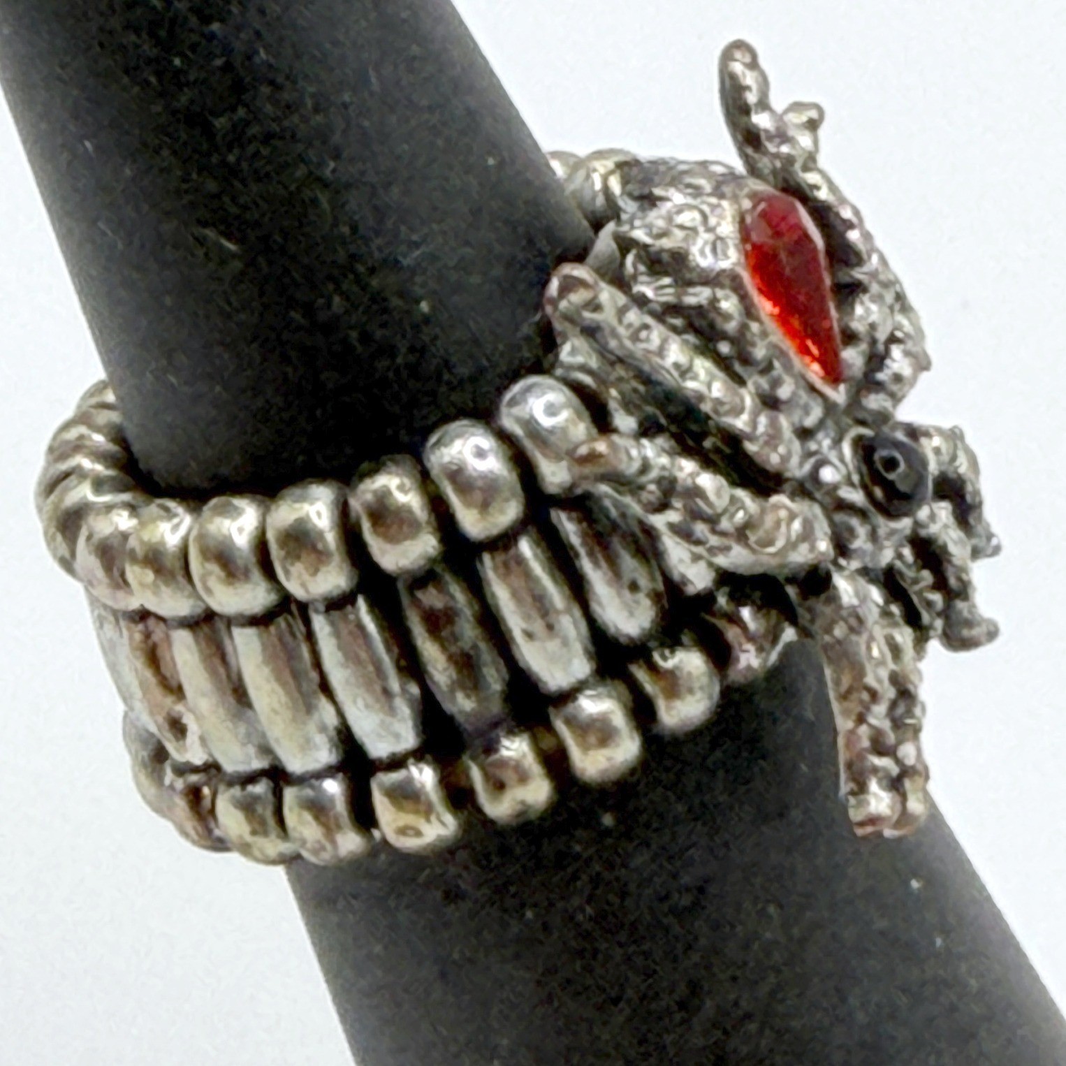 Gothic Spider Statement Ring Red Stone Adjustable… - image 2