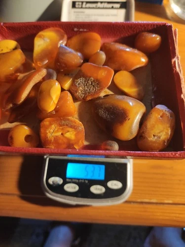 NATURAL OLD ANTIQUE BALTIC AMBER stone lot 53.7 gr