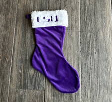 LSU Purple Embroidered 16"x18" Christmas Stocking