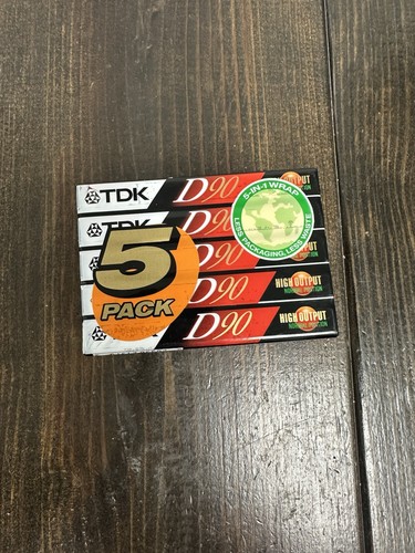 TDK D-90 Confezione da 5 nastri vuoti sigillati tipo 1 alta uscita NUOVI SIGILLATI - Foto 3 di 6