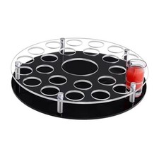 25 Shot Glass Tray Holder with Heavy Base, Clear Bar Acrylic Cups Tray Holder