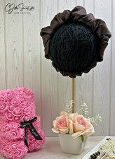 Chocolate Brown Satin Scrunchie Headband