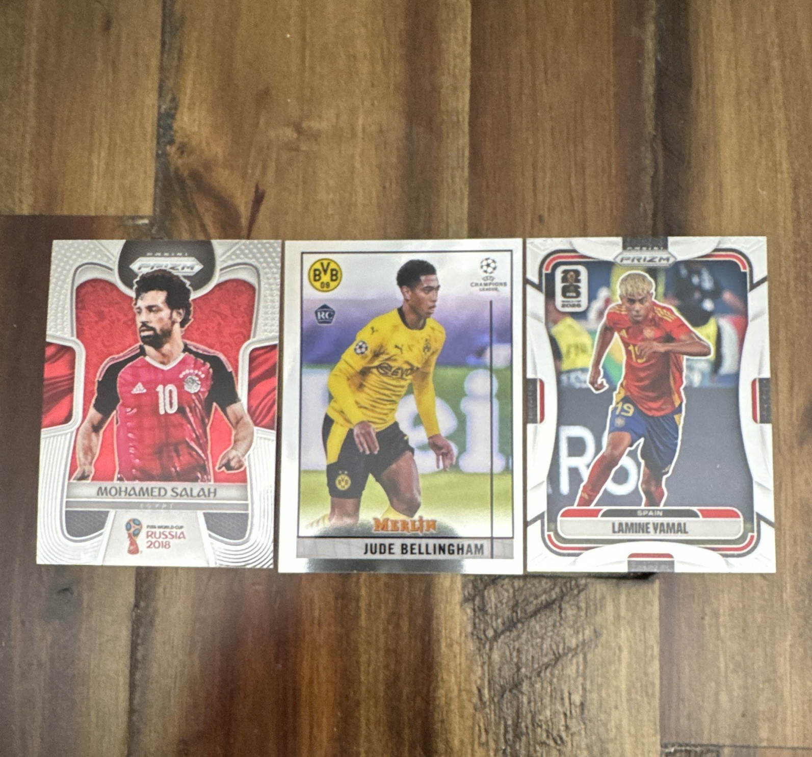 Panini Prizm/Topps Merlin Salah Bellingham Yamal Rookie 3-Card Lot