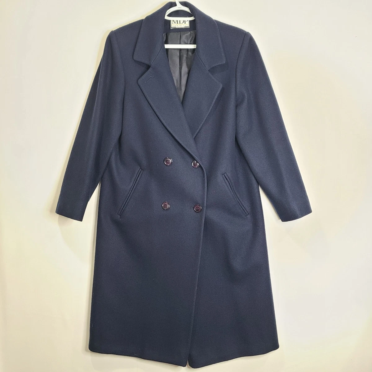 Manteau En Laine Mario De Pinto - Style Peacoat, Taille M, Noir, Occasion Très Bon état