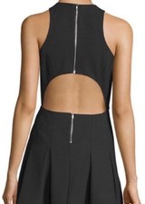 ELIZABETH AND JAMES Sabine Fit Flare Sleeveless Cut Out Skater Black Dress 6 NWT