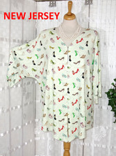 NEW JERSEY  Designer Tunika Shirt Gr. L 48 50  MINT Grün BUNTE PUMPS Motive