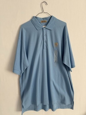 Caesars Palace Short Sleeve Polo Shirt Blue Large Cotton NWT