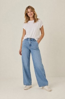 FAT FACE Ginger Wide Leg Jeans. Blau. Größe UK 12 Regular.UVP 55£. *top*