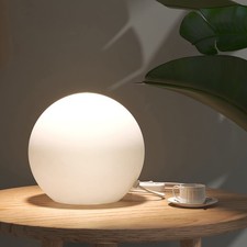 Rokinii Casa 7.8 Inch Ball Table Lamp with Glass Shade for Bedroom Dorm Office