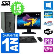 PC Tour HP ProDesk 400 G1 Ecran 27" i5-4570 RAM 8Go SSD 240Go Windows 10 Wifi