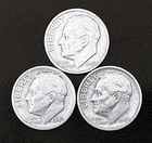 1949  P-D-S 10c SILVER Roosevelt Dimes,  Year Set.   Full Dates/Rims.  (R258)