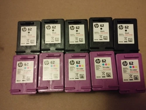 10 Stück Original HP 62 Patronen leer & voll * Black & Color