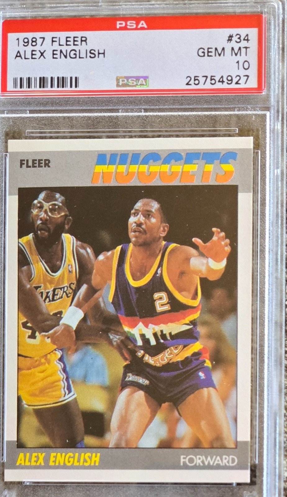 1987 FLEER #34 ALEX ENGLISH PSA 10