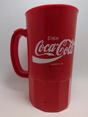 Vintage Coca-Cola Red Plastic Mug Super Liter Betras U.S.A. Advertising Cup
