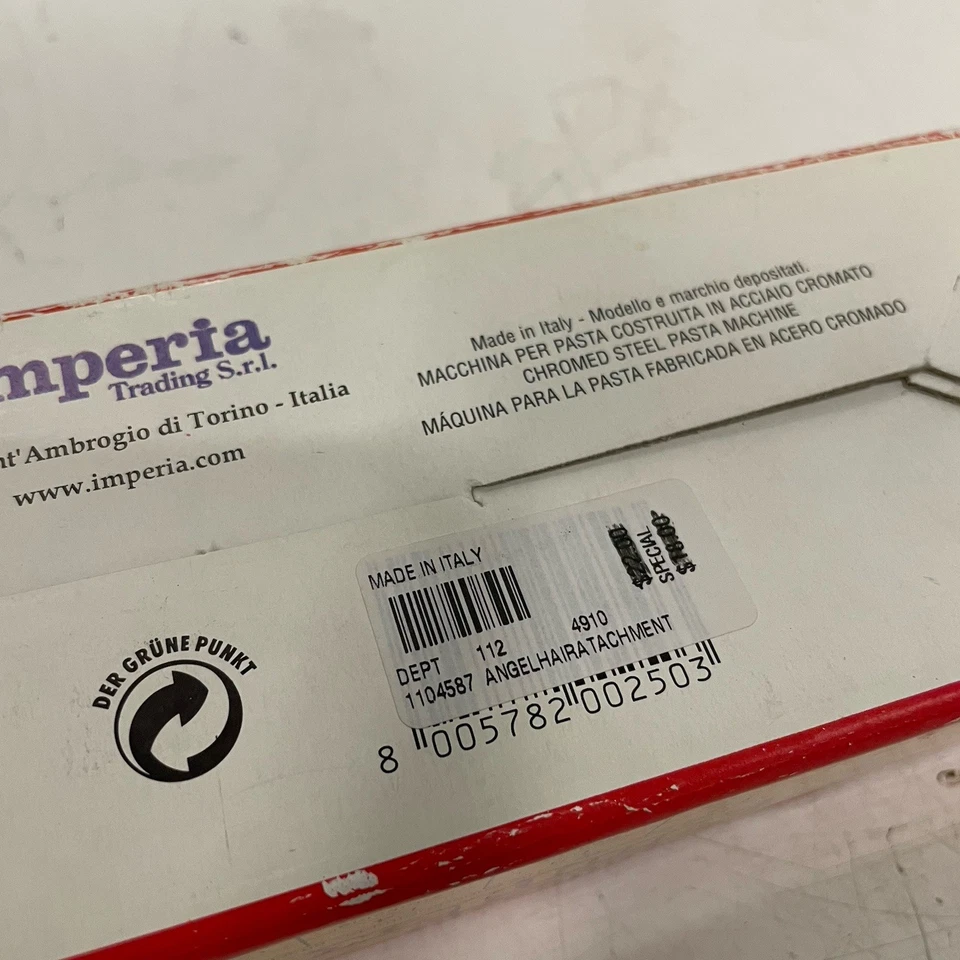 Imperia Simplex Attachment Capelli d'Angelo T1 Angel Hair 1.5mm Pasta Machine - Image 3 of 3