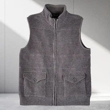 33 Degrees Men’s Large Gray Full-Zip Sweater Vest Midweight Outdoor Knit Layer