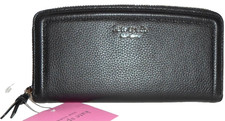 KATE SPADE Black Leather Zip-Around Wallet NWT