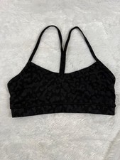 LULULEMON Women's Camo Print FLOW Y Sports Bra Black Sz 8