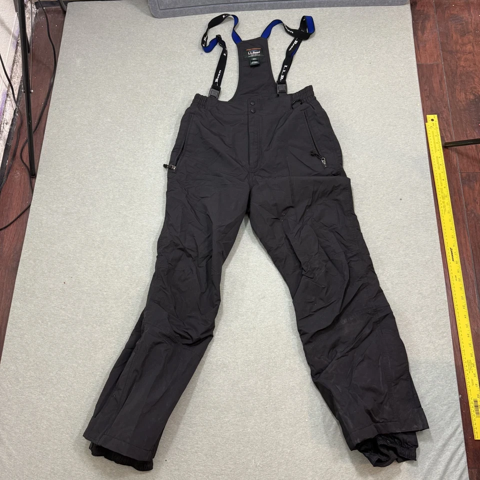 LL Bean Snow Babero Pantalones Para Hombre Medianos Negros Impermeable Aislado Mono Thermore Foto 2 de 4