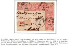 Norddeutscher Bund Paketbegleitbrief (Vorderseite) Brundb&uuml;ttel - Meldorf #IB963