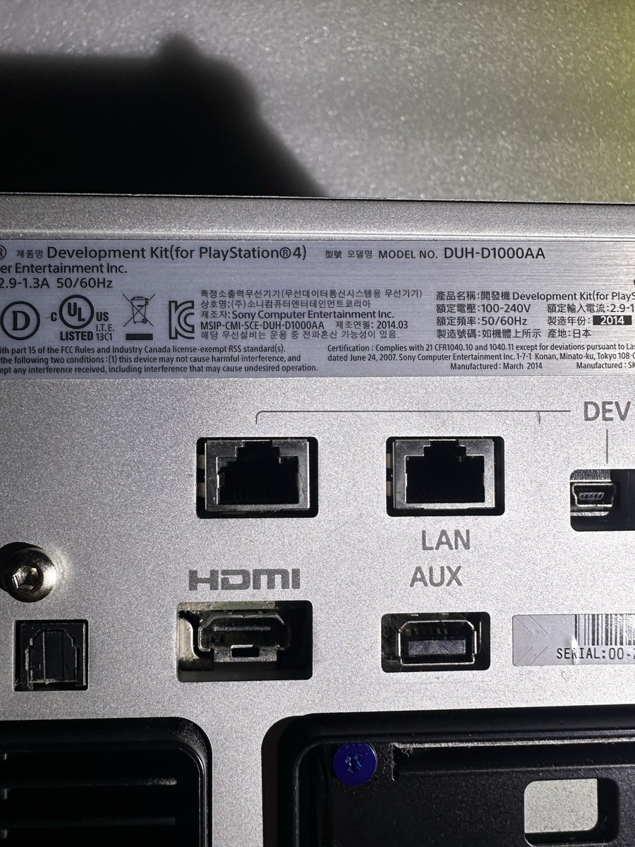 Sony Playstation 4 PS4 Development Dev Kit DUH-D1000AA Rare | eBay
