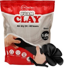 3.3 lbs of malleable role-playing foam clay black 