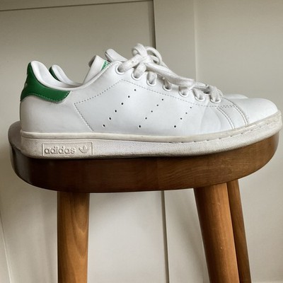 adidas Stan Smith Men s White/Green Low Top Leather Sneakers Lace Up Rubber Sole