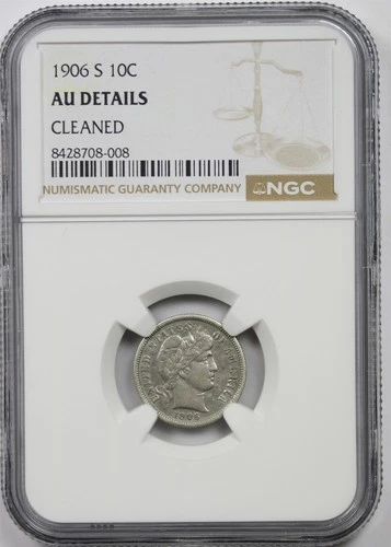 1906-S Barber Dime — photo from the most recent tracked eBay sale