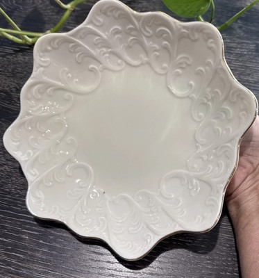 Crown Classics Cream Fine Porcelain Dish w/18K Gold Trim Cottage Core Bowl Japan