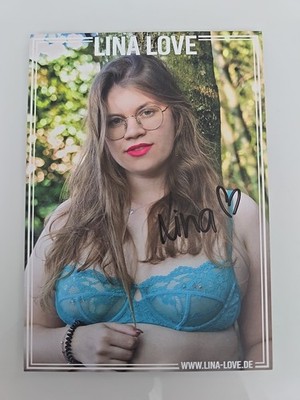 LINA LOVE AUTOGRAMM SIGNIERT AUTOGRAPH SIGNED Autogrammkarte Erotik MODEL