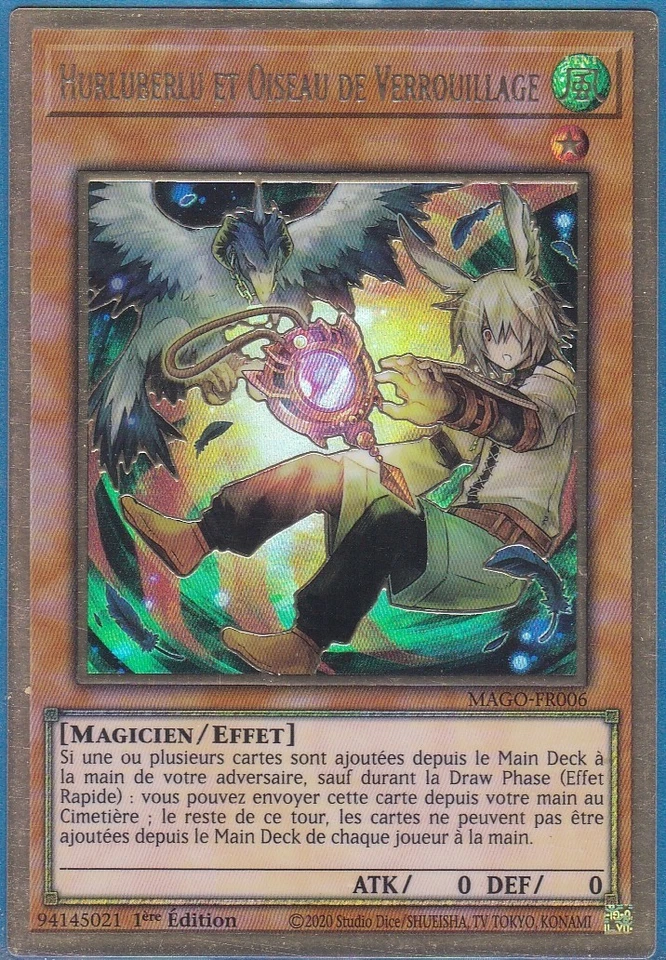 Yu-Gi-Oh! Hurluberlu et Oiseau de Verrouillage MAGO-FR006 1ère E Gold COMME NEUF - Photo 1/1