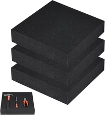 4PCS Black Foam Padding -12 X 12 X 2 Inches Foam Inserts for , Cuttable Polyuret