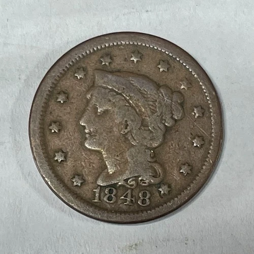 Photo of a 1848-P Large Cent from an eBay listing that sold on Jul 20, 2026