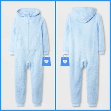 Medium - Kids Marshmallow Fleece Union Suit - Cat Jack - Blue